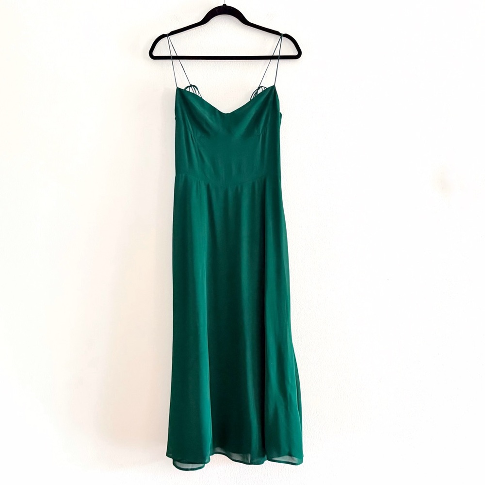 Reformation Juliette Dress In Emerald Green - Picture 5 of 13
